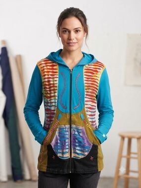 Handmade  Nepal Zio-up Hoodie